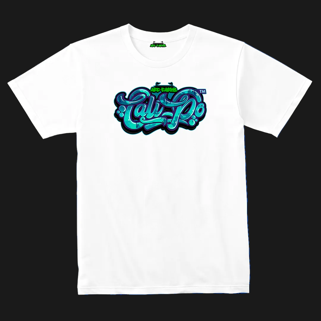 Cali-Po White T-Shirt - Blue