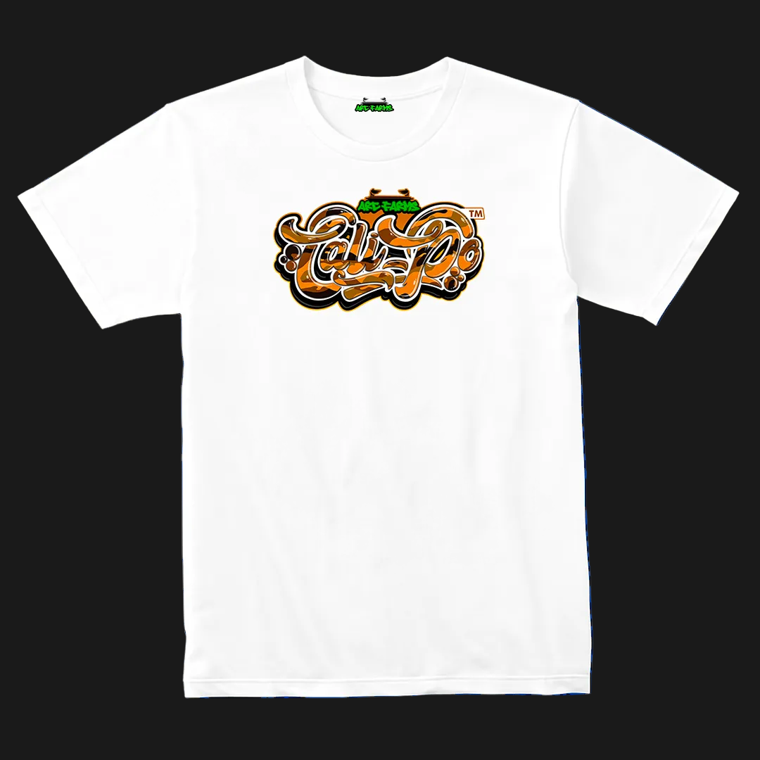 Cali-Po White T-Shirt - Master Orange Camo