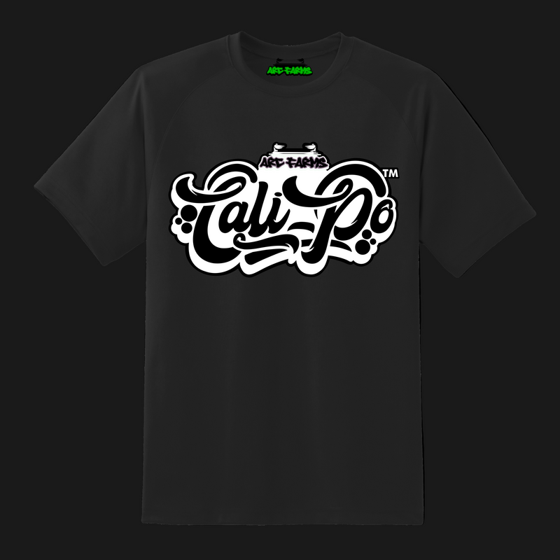 Cali-Po Black T-Shirt - Black & White Logo