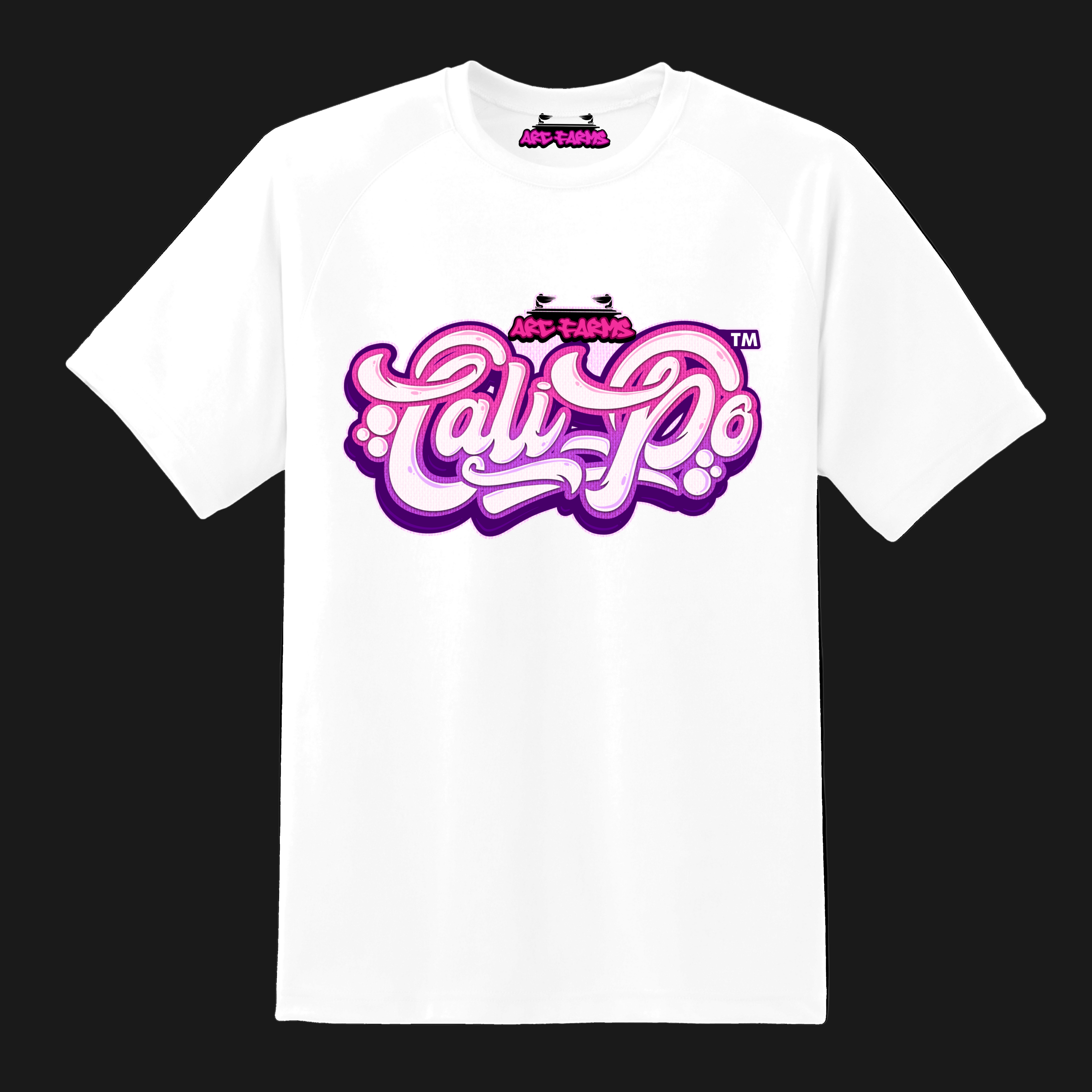 Cali-Po White T-Shirt - Pink Logo